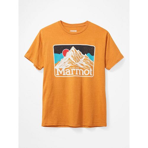 Marmot Mountain Peaks Clothes - Mens T-Shirts Gold CA527849 Canada